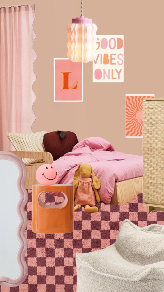 stoere meisjeskamer / meidenkamer / tienekamer met roze tinten