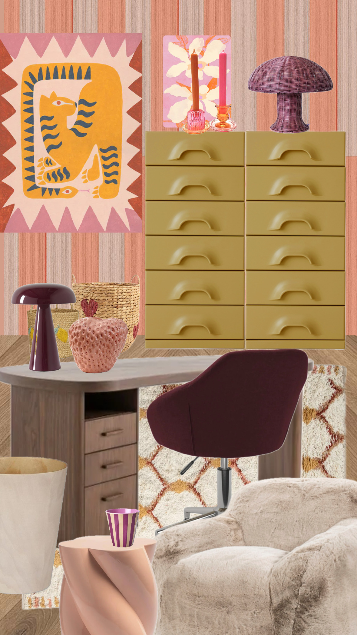 Kleurvolle thuiswerkplek